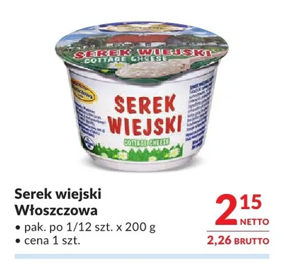Serek wiejski Włoszczowa promocja w Makro
