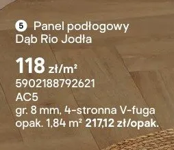 Panel podłogowy Dąb Rio Jodła AC5 gr. 8mm 4-stronna V-fuga promocja w Castorama