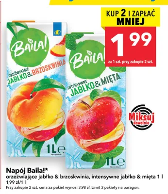Napój Baila! intensywne jabłko & mięta promocja w LEWIATAN
