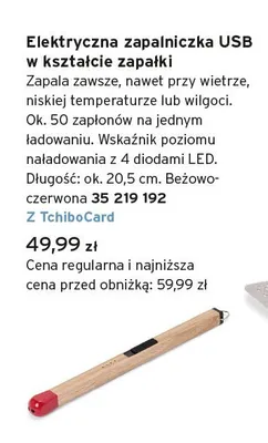 Elektryczna zapalniczka USB Tchibo w kształcie zapałki promocja w Tchibo