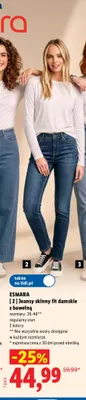Jeansy skinny fit damskie z bawełną Esmara promocja w Lidl