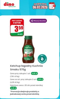 Ketchup łagodny promocja w Dino