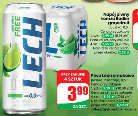 Piwo Lech smakowe puszka promocja w Dino