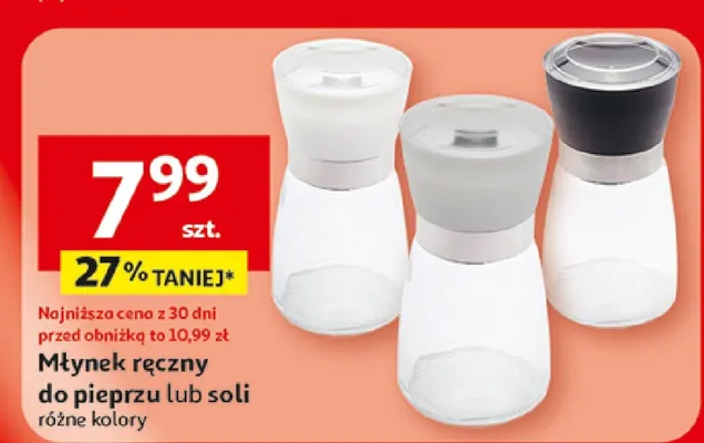 Młynek ręczny do pieprzu lub soli promocja w Auchan
