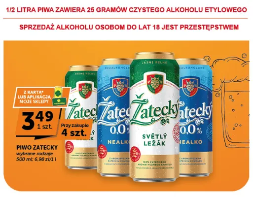 Piwo bezalkoholowe Žatecký Nealko promocja w ABC
