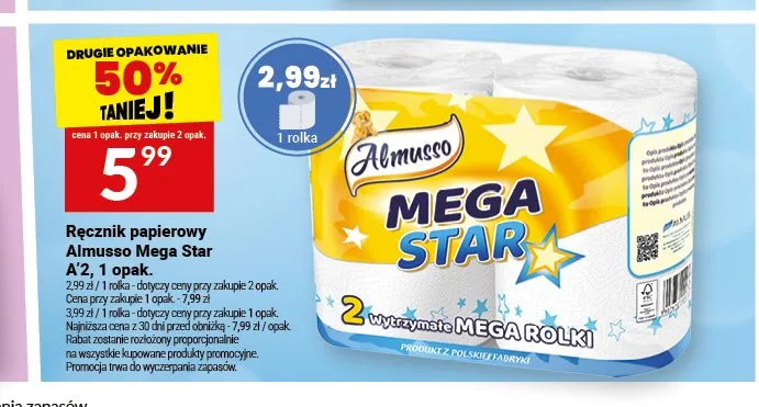 Ręcznik papierowy Almusso Mega Star promocja w Twój Market
