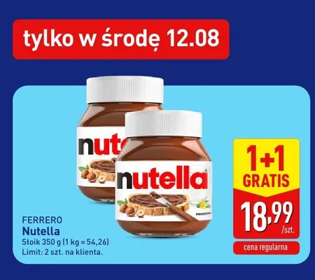 Krem do smarowania Nutella promocja w Aldi