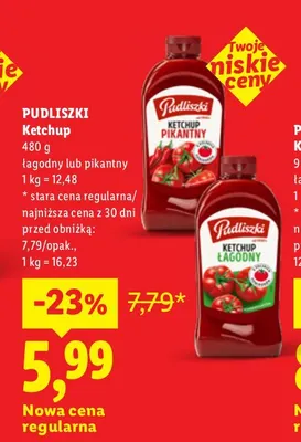 Ketchup Pudliszki łagodny promocja w Lidl