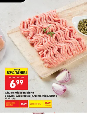 Chude mięso mielone z szynki wieprzowej Kraina Mięs promocja w Biedronka