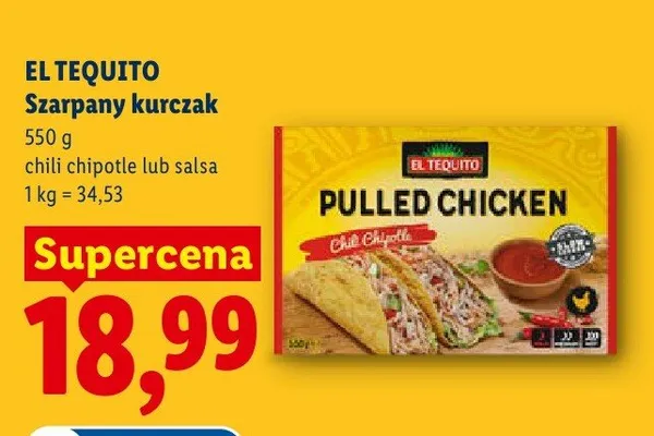 Szarpany kurczak chili chipotle El Tequito promocja w Lidl
