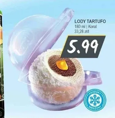 Lody Tartufo Koral promocja w Słoneczko