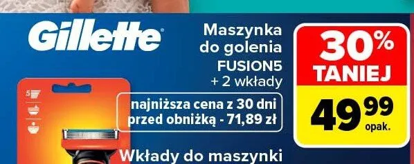 Maszynka do golenia Gillette Fusion5 + 2 wkłady promocja w Carrefour Market