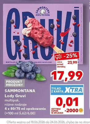 Lody Gruvi Sammontana 4-pak promocja w Kaufland