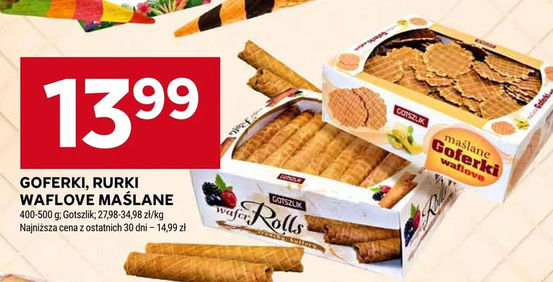 Goferki waflowe maślane Gotszlik promocja w Stokrotka