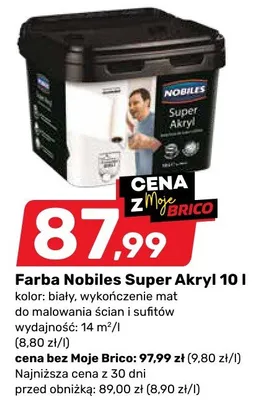 Farba Super Akryl 10 l promocja w Bricomarche