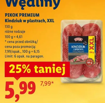 Kindziuk w plastrach, XXL promocja w Lidl