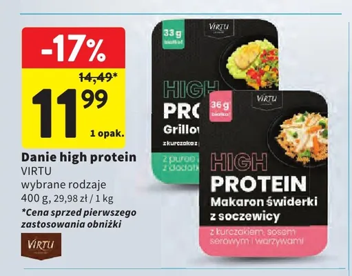 Danie high protein Virtu promocja w Intermarche
