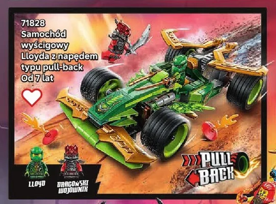 Klocki LEGO Ninjago 71828 Samochód wyścigowy Lloyda z napędem typu pull-back promocja w LEGO