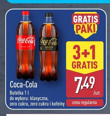 Napój gazowany Coca-Cola zero cukru i kofeiny promocja w Aldi