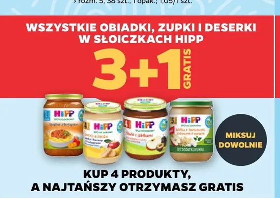 Obiadki, zupki i deserki w słoiczkach HiPP promocja w Netto