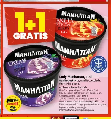 Lody Manhattan wanilia-czekolada promocja w Twój Market