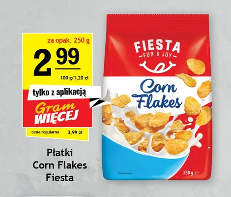 Płatki kukurydziane Corn Flakes Fiesta promocja w Gram Market