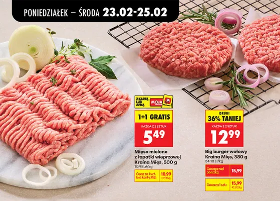 Big burger wołowy promocja w Biedronka