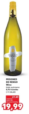 Wino Misiones de Rengo Chardonnay białe wytrawne promocja w Kaufland