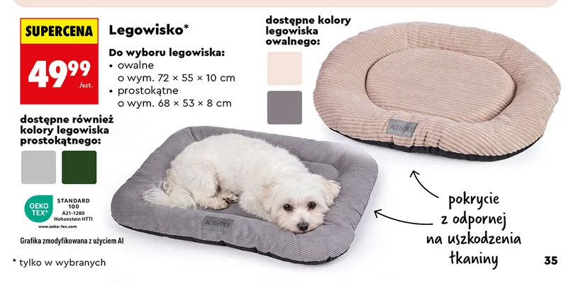 Legowisko prostokątne Activ'Pet promocja w Biedronka
