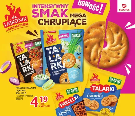 Talarki Lajkonik o smaku kwaśnej śmietany i cebulki promocja w Selgros