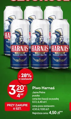 Piwo Harnaś Jasne Pełne puszka promocja w Żabka