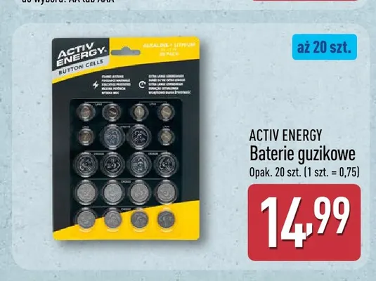 Baterie guzikowe Activ Energy promocja w Aldi