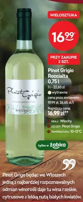 Wino Pinot Grigio Roccialta promocja w Żabka