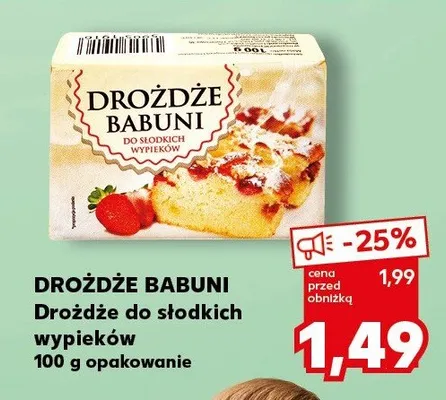 Drożdże do słodkich wypieków 100g opakowanie promocja w Kaufland