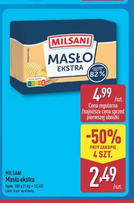 Masło ekstra Milsani promocja w Aldi