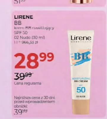 Krem BB nawilżający SPF 50 Lirene BB 02 Nude promocja w Drogerie Jawa
