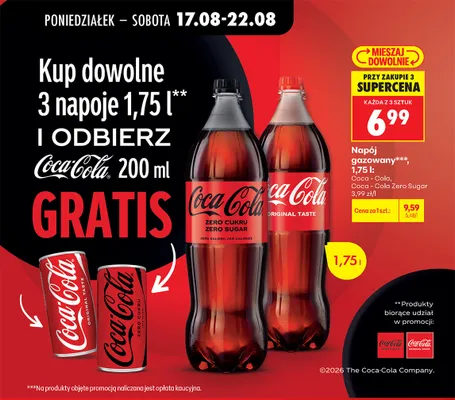 Napój gazowany Coca-Cola Zero Sugar promocja w Biedronka
