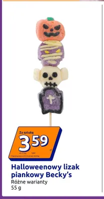 Halloweenowy lizak piankowy Becky's promocja w Action