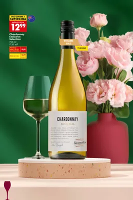 Wino białe wytrawne chardonnay exclusive selection promocja w Biedronka