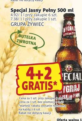 Piwo Specjal Jasny Pełny promocja w Prim Market