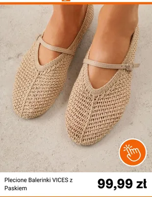 Balerinki plecione VICES z paskiem promocja w Born2be