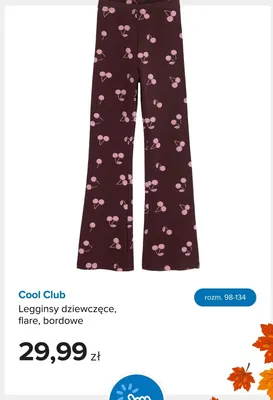 Legginsy dziewczęce flare bordowe Cool Club promocja w Smyk