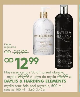 Żel pod prysznic Elements Dark Amber & Fig Baylis & Harding promocja w Super-Pharm