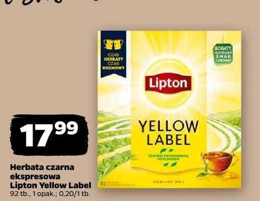 Herbata czarna ekspresowa Yellow Label promocja w Netto