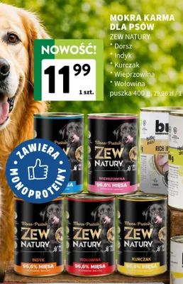Mokra karma dla psów Zew Natury indyk promocja w Intermarche