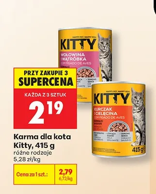 Karma dla kota Kitty kurczak i cielęcina promocja w Biedronka