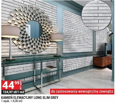 Kamień elewacyjny Long Slim Grey promocja w Merkury Market