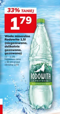 Woda mineralna Rodowita delikatnie gazowana 1,5 l promocja w Hitpol