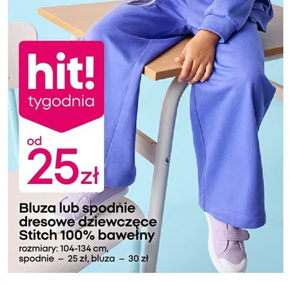 Spodnie dresowe dziewczęce Disney Stitch promocja w Pepco