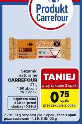Sezamki naturalne promocja w Carrefour Express